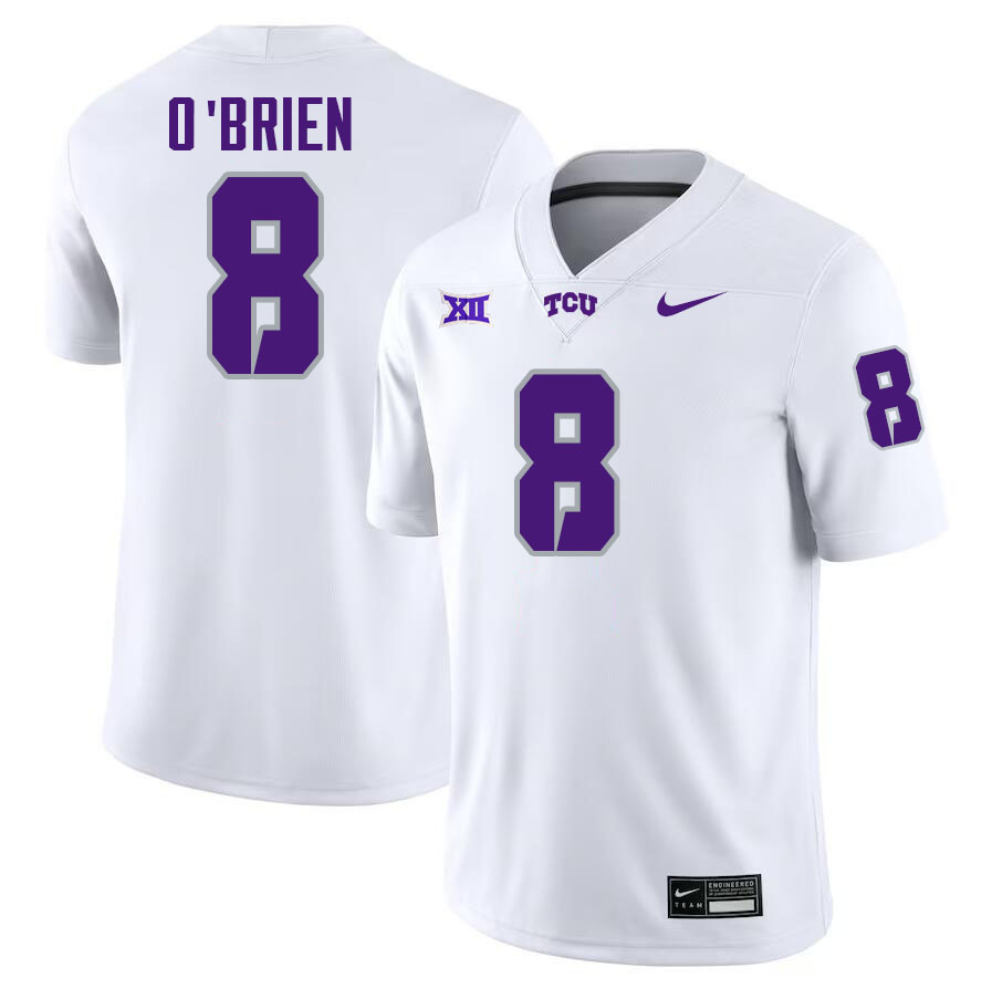 #8 Davey O'Brien TCU Jersey,Texas Christian University Horned Frogs Football Jersey-White